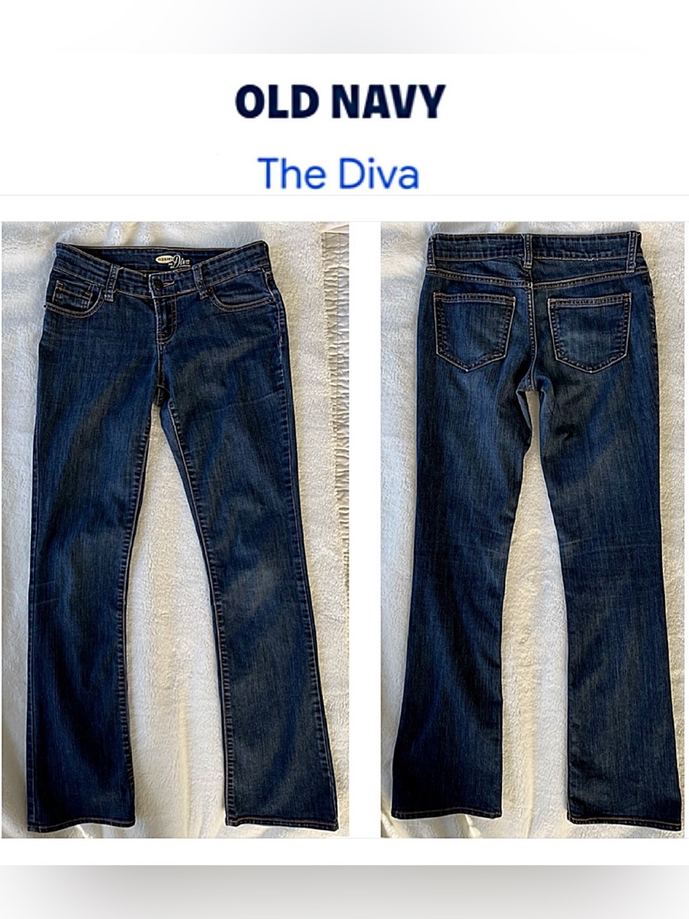 Old Navy The Diva Bootcut Jeans 00
Regular Dark Wash Indigo Blue Low Rise Retro